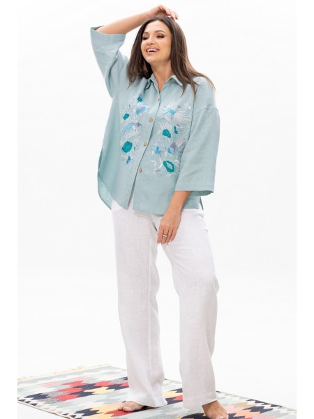 3049 мятный+белый