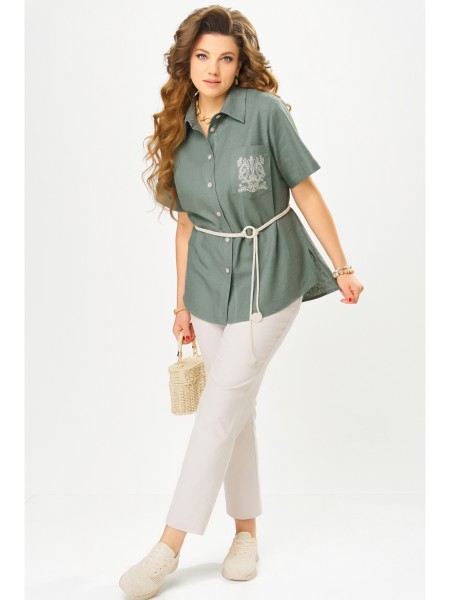 1665 бежевый+оливково-зеленый