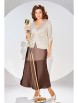 Юбочный костюм артикул: 4153 шоколадно-бежевый от FITA - вид 6