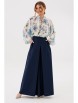 Брючный костюм артикул: 2137-1 молоко-синий от AmberaStyle - вид 1