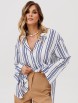 Блузка артикул: 15405 синий+белый от GIZART - вид 3