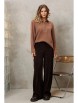 Брючный костюм артикул: 5412 капучино, шоколадный от GIZART - вид 1