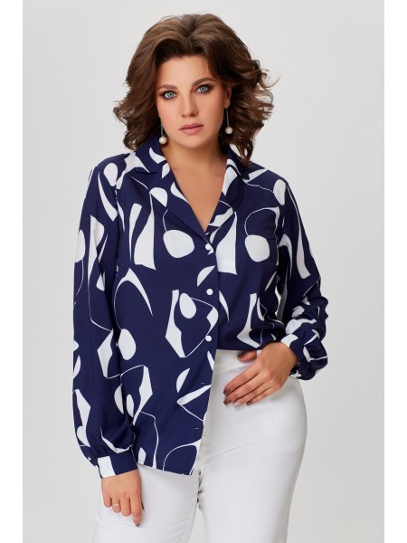 772 синий в молочный принт