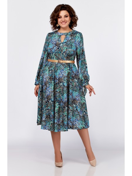 775 бирюзово-бежевый принт