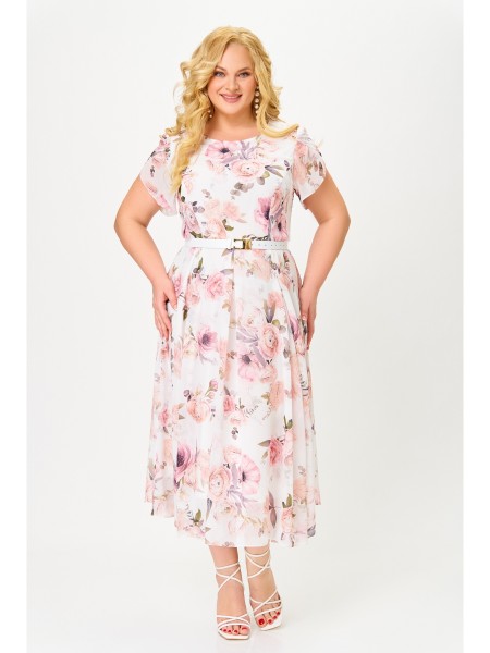 846 молочный, принт «розы»