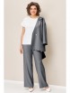 Брючный костюм артикул: 1384 серый/полоска, молочно-белый от VOLNA - вид 4