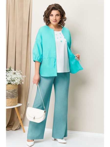 1416 бирюзовый, белый