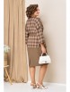 Юбочный костюм артикул: 1433 коричнево-бежевый от VOLNA - вид 2